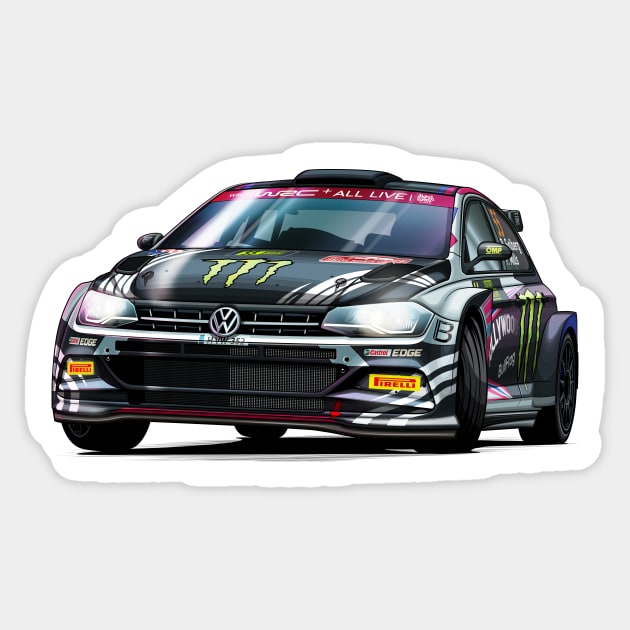 Petter Solberg's R5 Rally Car Sticker by Mario Ramos Rally Art